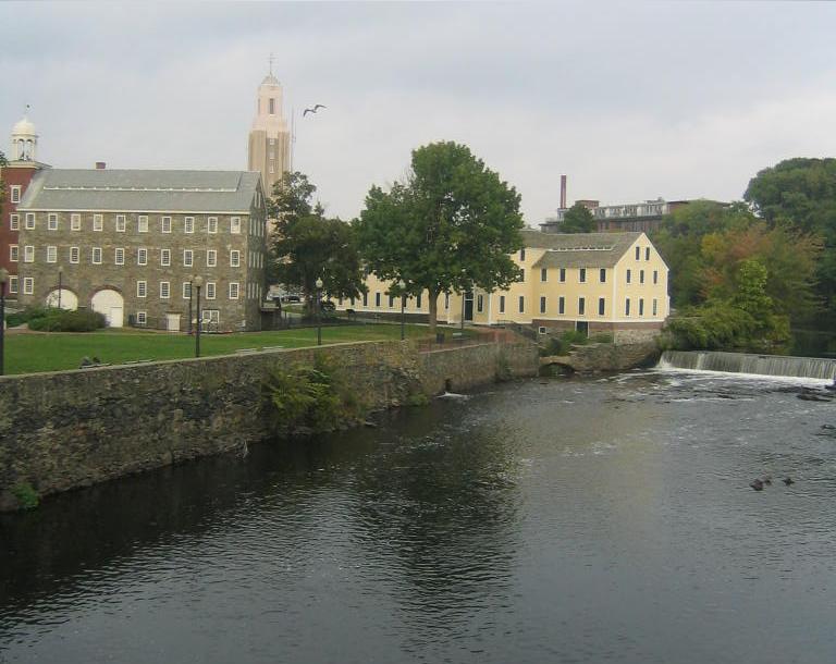 a picture of Old Slater Mill, the first place listed on the National Register